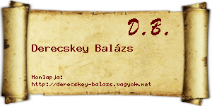 Derecskey Balázs névjegykártya