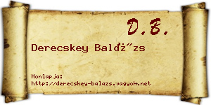 Derecskey Balázs névjegykártya