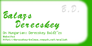 balazs derecskey business card